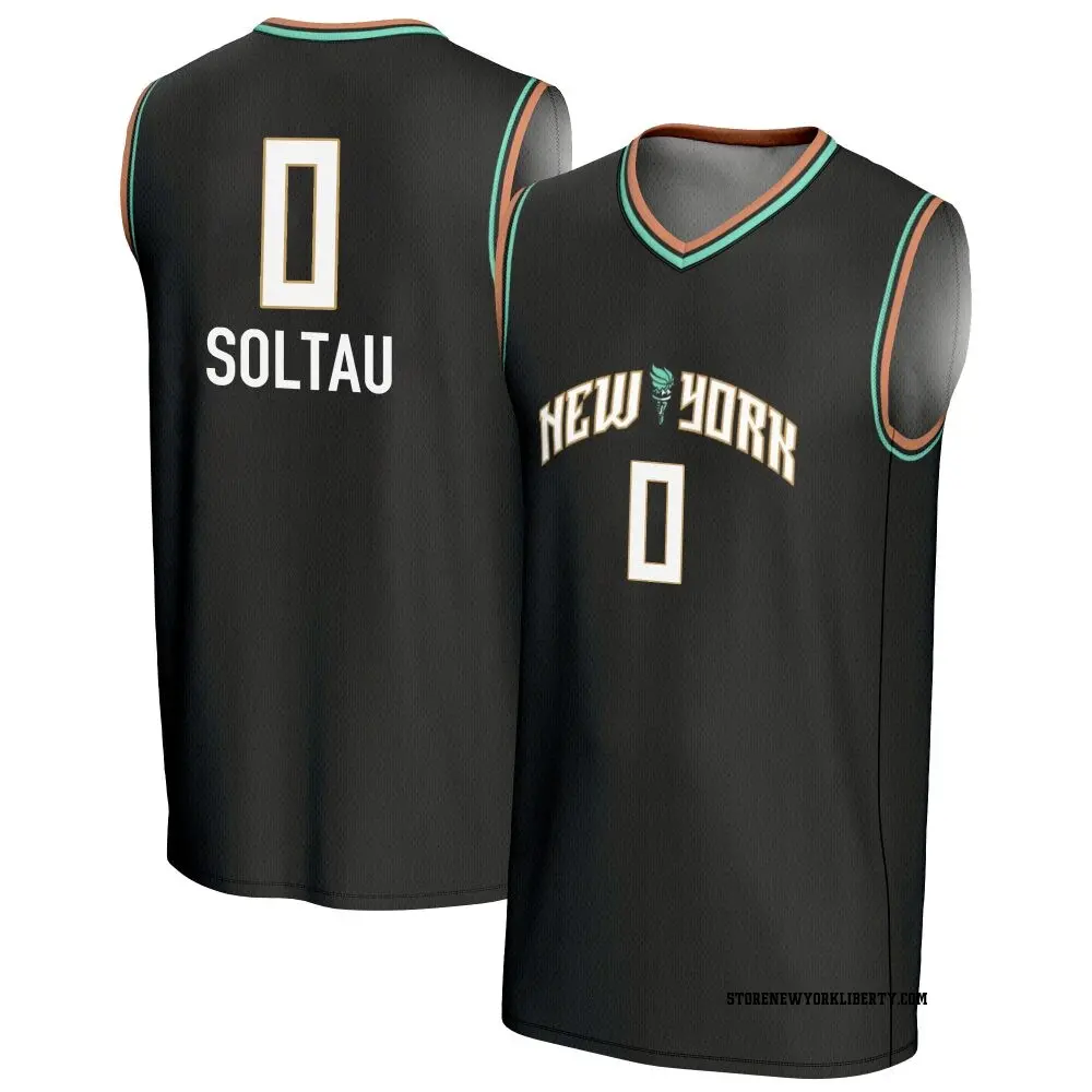 Youth Annika Soltau ＃0 Replica Black New York Liberty Lightweight Jersey