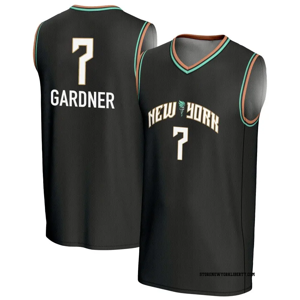 Youth Rebekah Gardner ＃7 Replica Black New York Liberty Lightweight Jersey